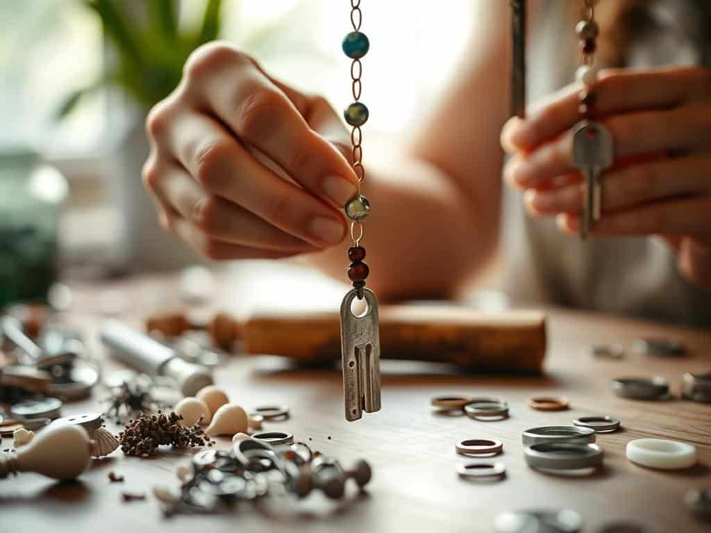 Creating wind chimes with upcycled materials