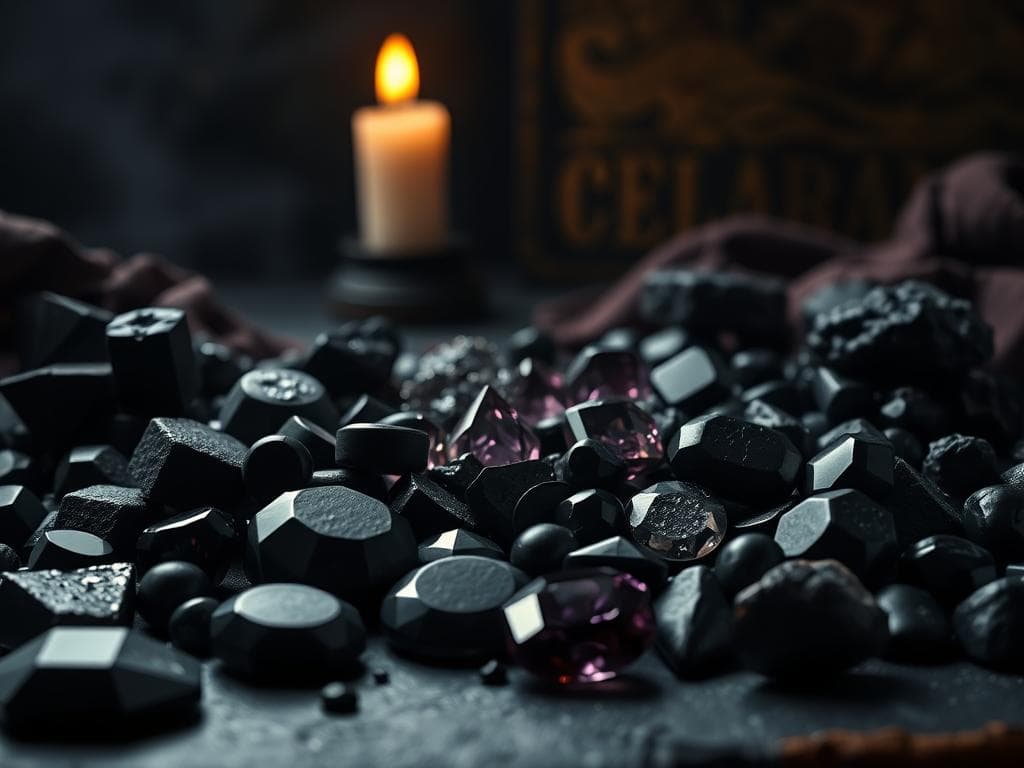 dark gemstones used in Gothic jewelry