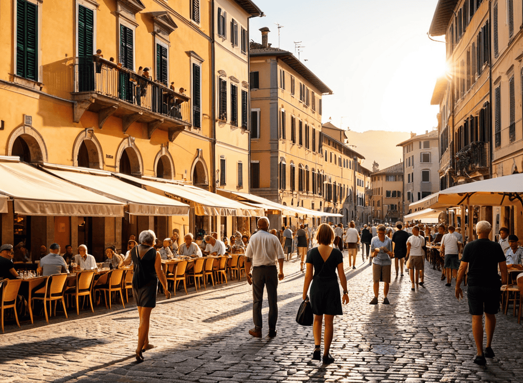 Italian passeggiata cultural importance scene