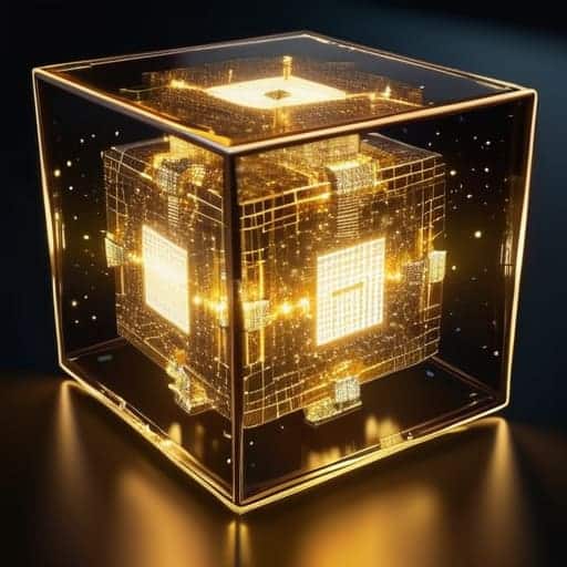 Blockchain-based review authenticity concept illustration.