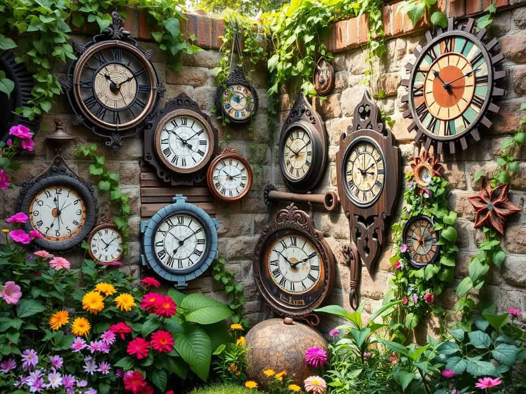 unique garden clocks